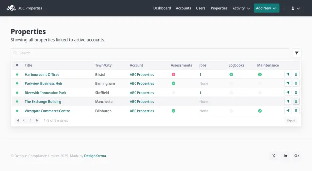 Octopus properties list